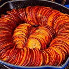 Baked sweet potato “flower”