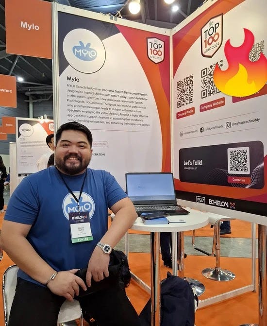 Vincent Rocha, CEO and Founder of Mylo Speech Buddy, at the Echelon X