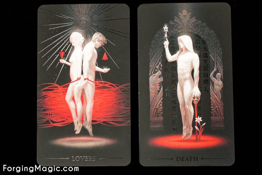 Lovers and Death Cards from True Black Tarot Lovers and Death Cards from True Black Tarot