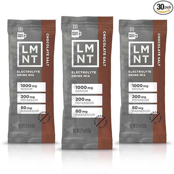 LMNT Zero Sugar Hot Chocolate or Coffee Mixer - Chocolate Salt | Drink Mix | 30 Count