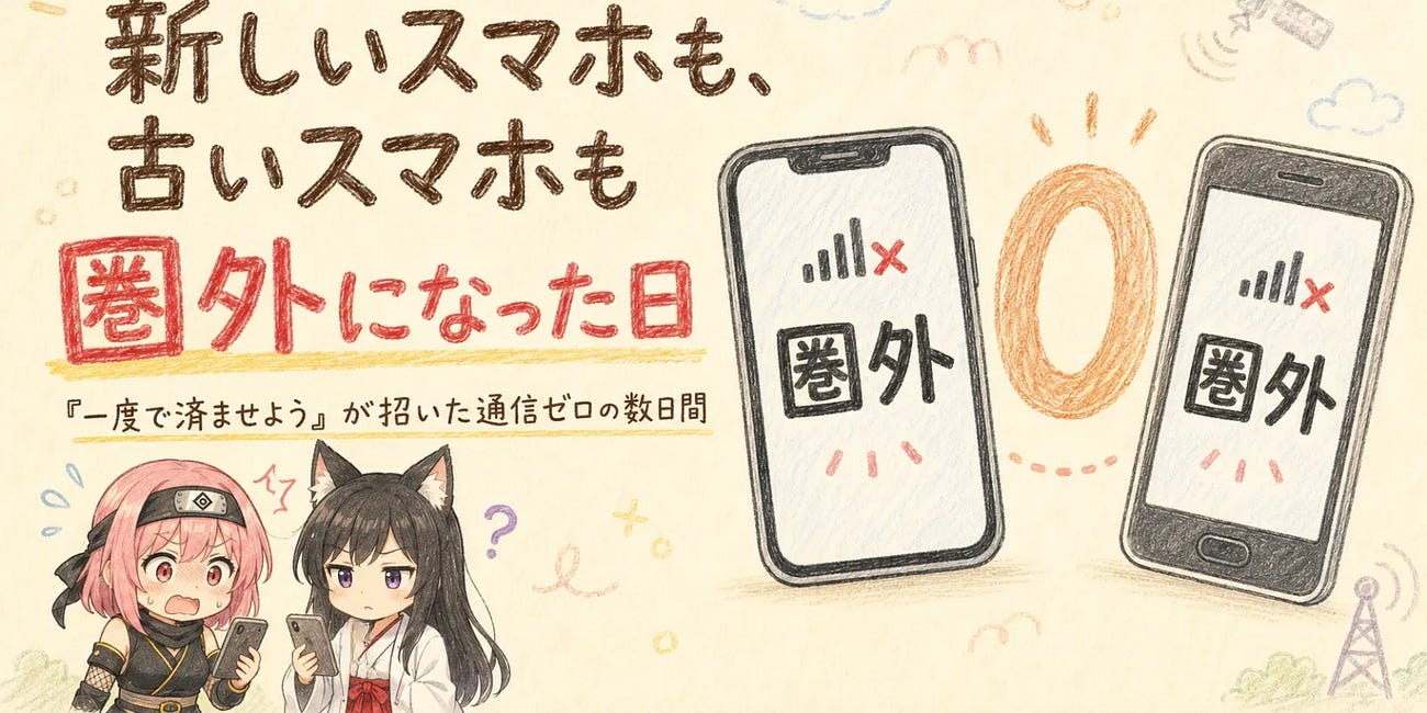 新しいスマホも、古いスマホも、圏外になった日