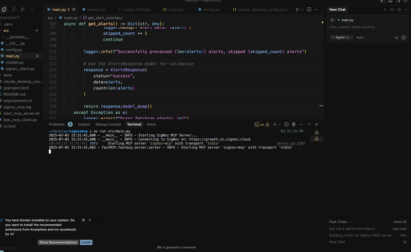 Demo of a very basic MCP server for SigNoz Demo of a very basic MCP server for SigNoz