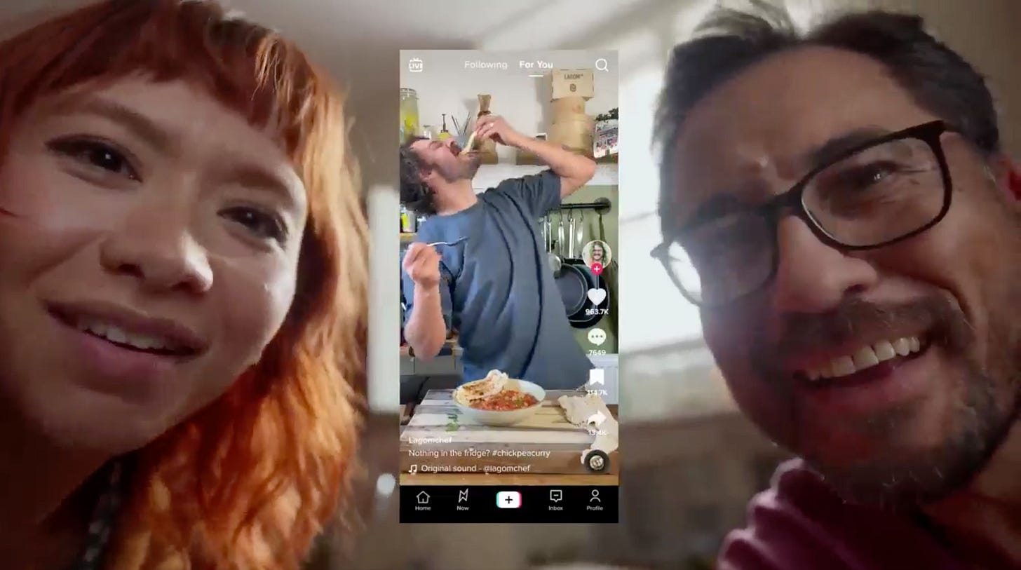 TikTok ad that ran in the UK emphasizing TikTok's search functions