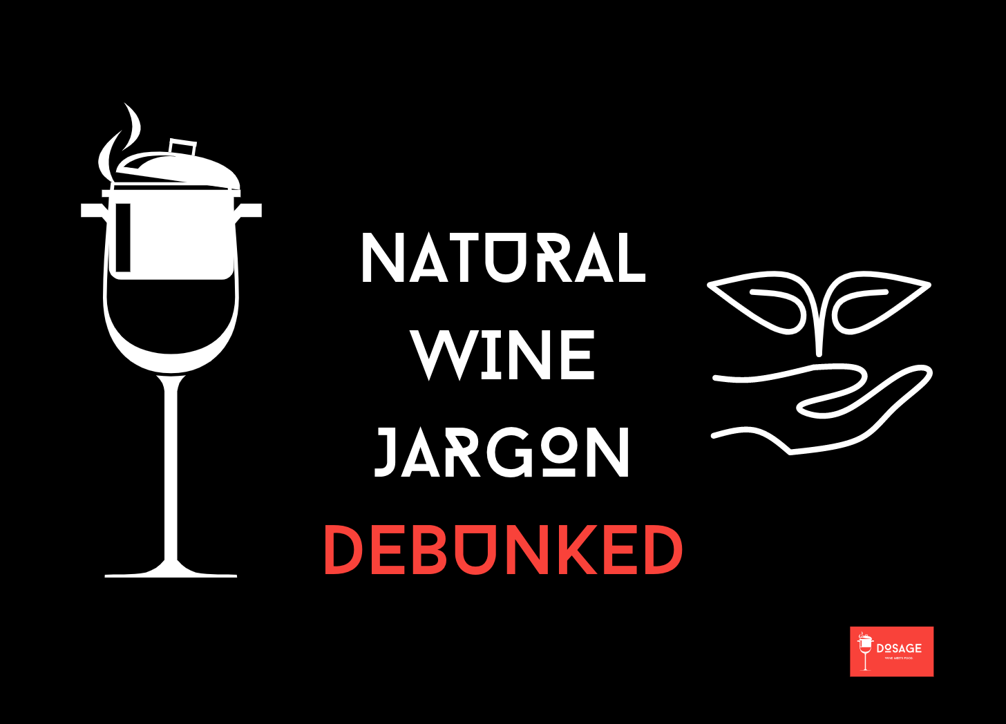 Infographic showing the reader how natural wine terms and myths are going to be explained clearly and debunked