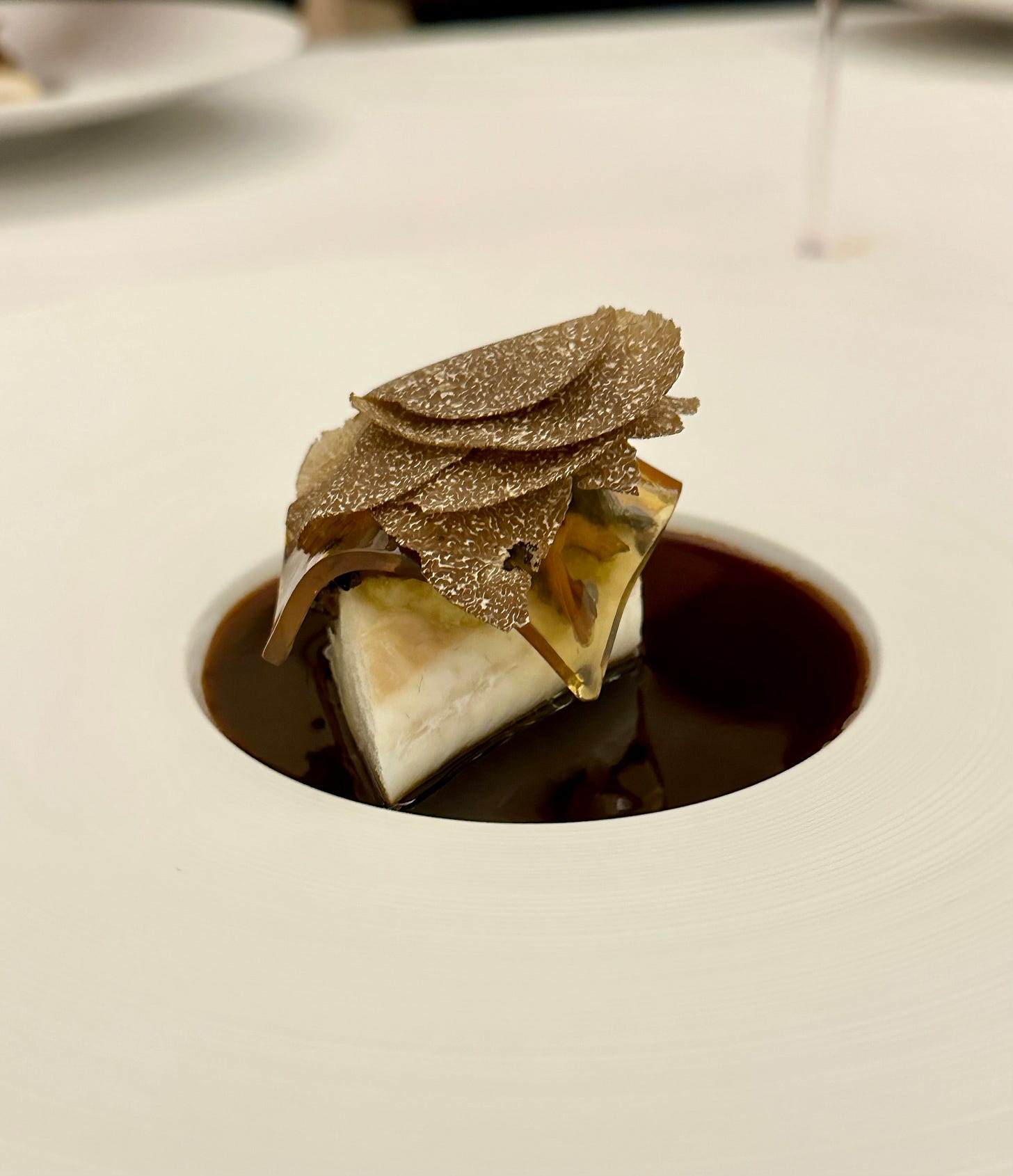Black sole with truffle, chanterelle and sauce meurette at The Morrison Room