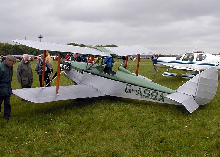 A drooped elevator, nearly touching the grass, on the horizontal stabilizer of this Currie Wot biplane A drooped elevator, nearly touching the grass, on the horizontal stabilizer of this Currie Wot biplane
