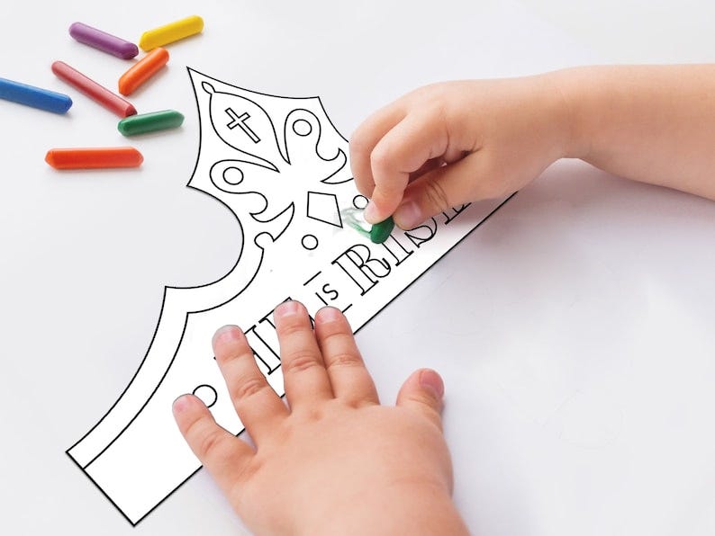 He is Risen Paper Crown for Kids image 1