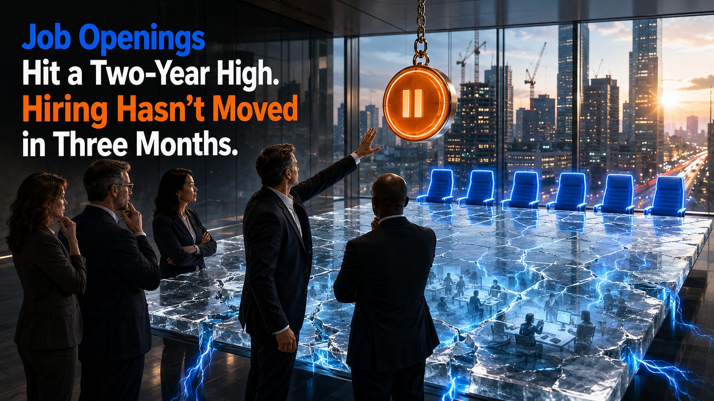 Job Openings Hit a Two-Year High. Hiring Hasn't Moved in Three Months.