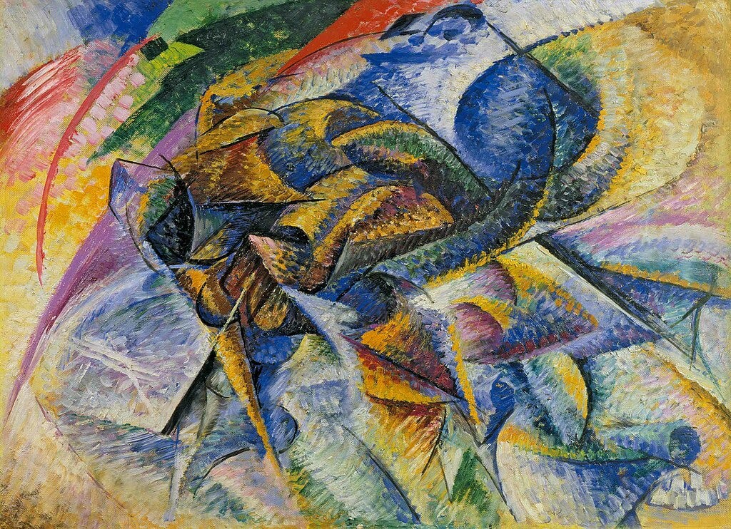 Umberto Boccioni, Dynamism of a Cyclist, 1913. Umberto Boccioni, Dynamism of a Cyclist, 1913.
