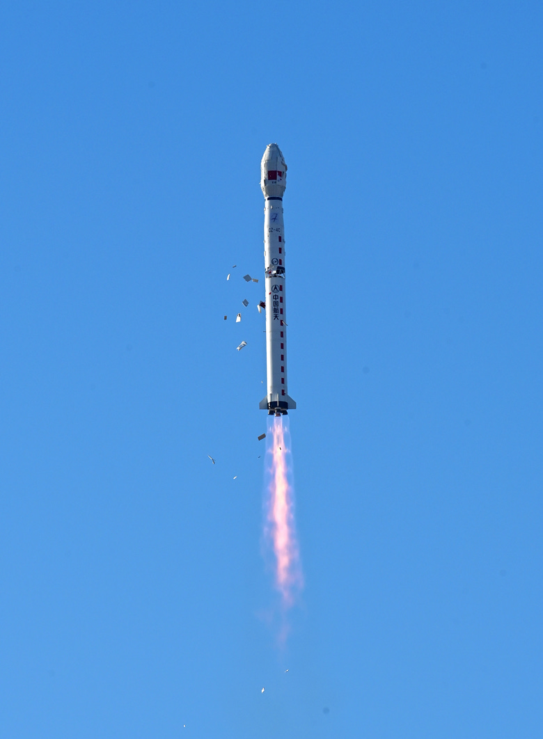 The Long March 4C Y50 during first-stage flight.
