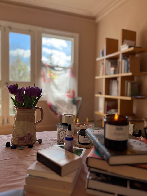 Doorstep daffodils; tulips and candles; a spring branch