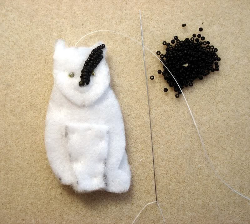 onyx beaded black cat pin/pendant Halloween wearable art beadwork etsy thelonebeader witch onyx beaded black cat pin/pendant Halloween wearable art beadwork etsy thelonebeader witch