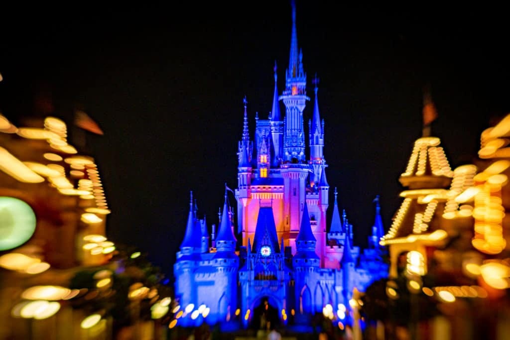 Magic-Kingdom-Cinderella-Castle-Night-Main-Street Image: Here with the Ears