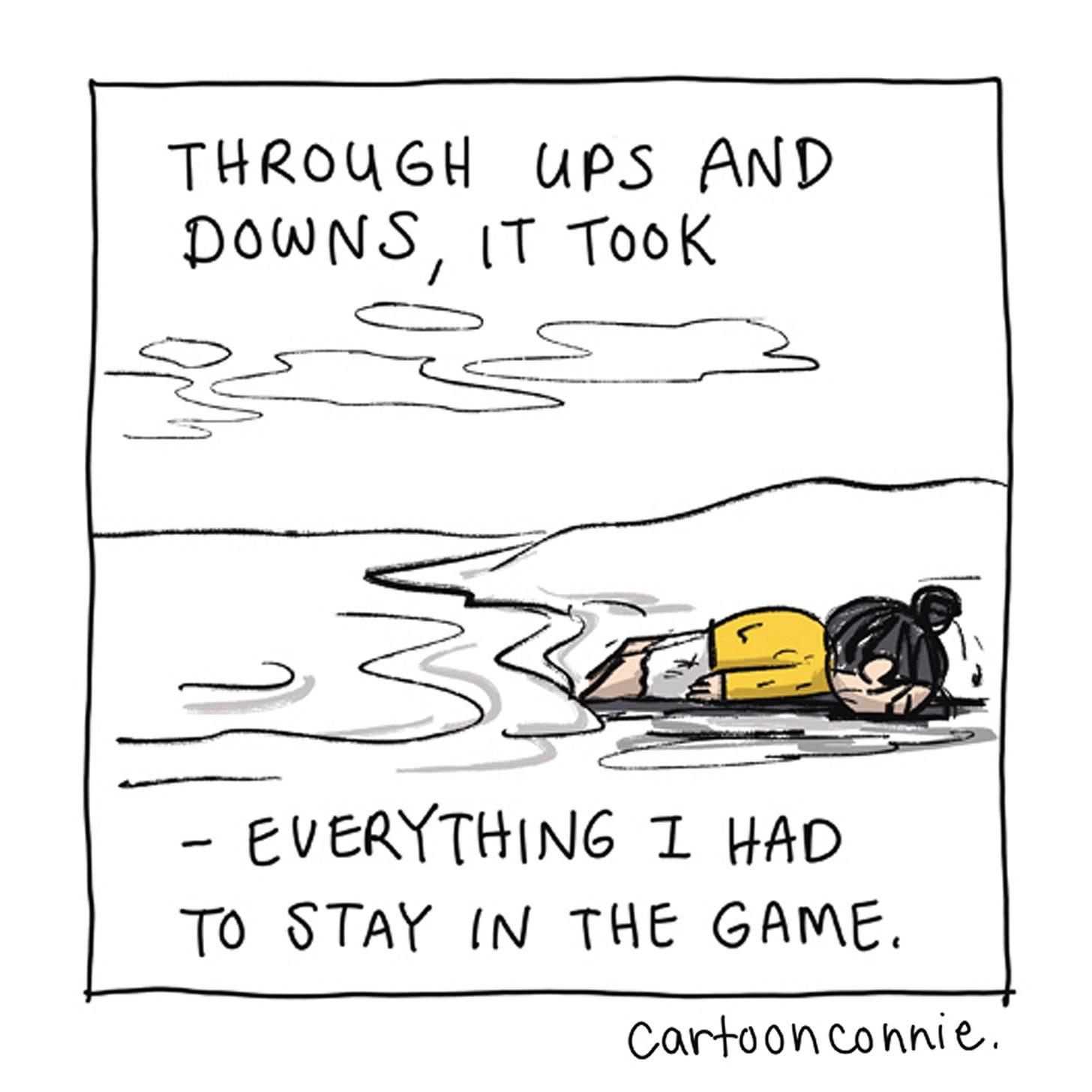 Panel 6/12 of a 2-page comic strip about an artist's relationship with the internet and social media over decades of making art online. Titled "Internet Artist," 2026, original art by Connie Sun, cartoonconnie. Panel 6/12 of a 2-page comic strip about an artist's relationship with the internet and social media over decades of making art online. Titled "Internet Artist," 2026, original art by Connie Sun, cartoonconnie.