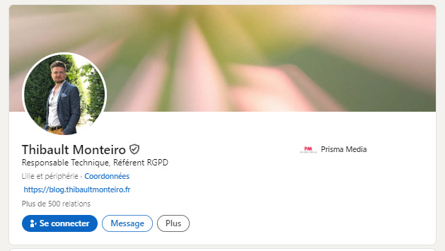 Thibault Monteiro compte Linkedin