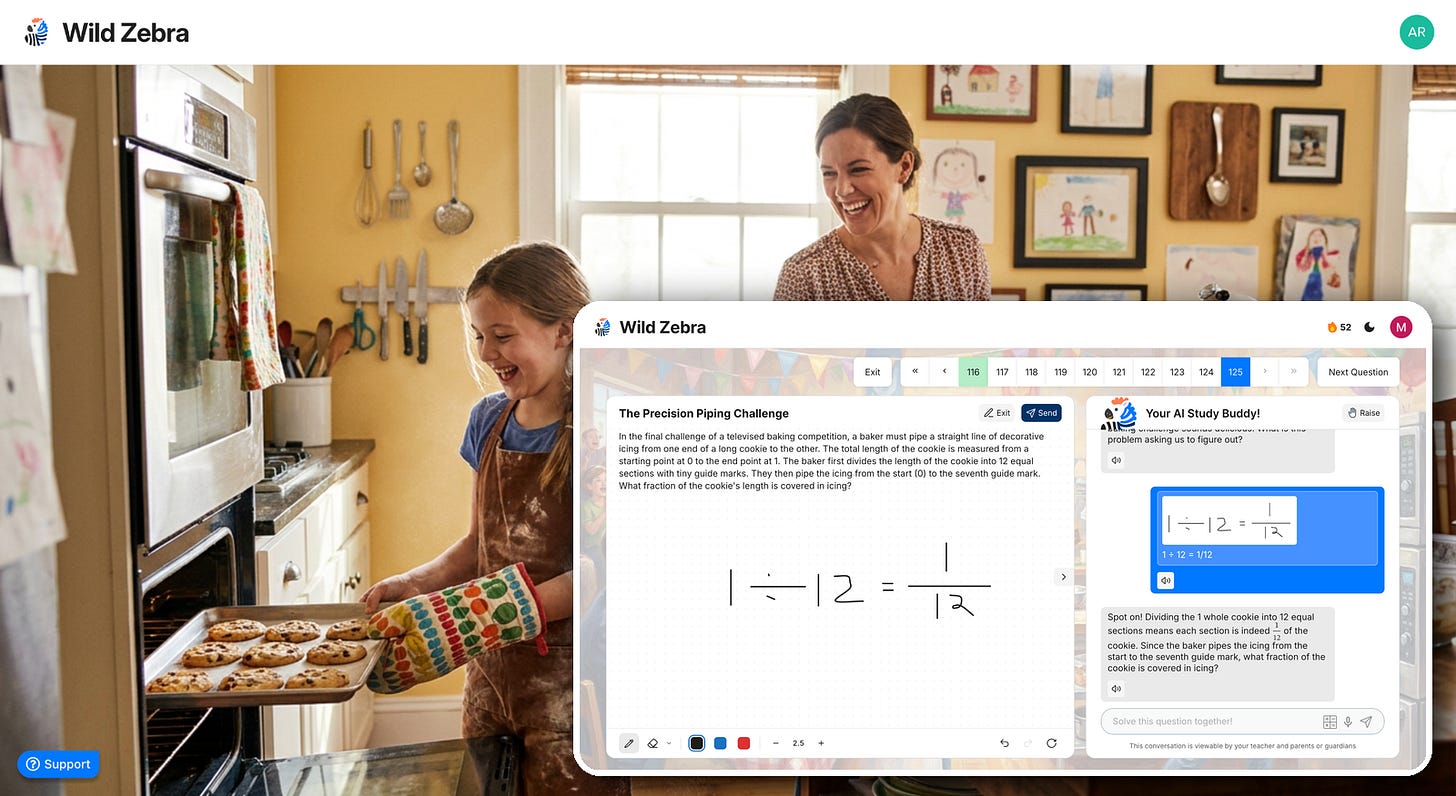 Students and the Wild Zebra AI tutoring interface Students and the Wild Zebra AI tutoring interface
