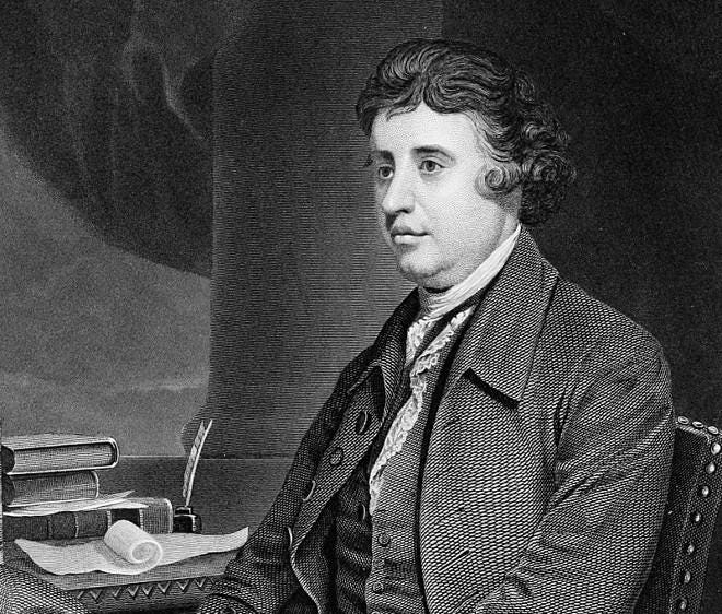 Edmund Burke, pictured in Evert A. Duyckinick, 'Portrait gallery of eminent men and women in Europe and America' (1873) Edmund Burke, pictured in Evert A. Duyckinick, 'Portrait gallery of eminent men and women in Europe and America' (1873)