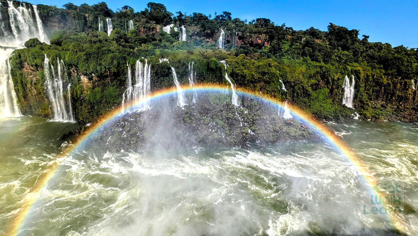 many waterfalls with a rainbow many waterfalls with a rainbow