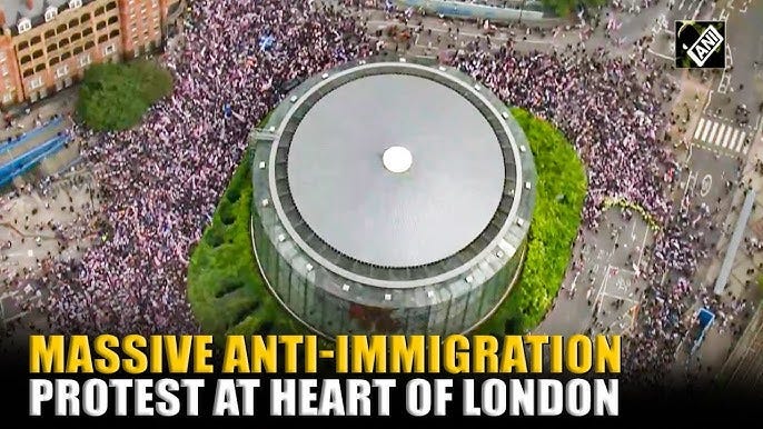 Massive anti-immigration protest rocks London as immigration dominates  British politics