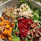 Arugula nourish bowl with grilled chicken