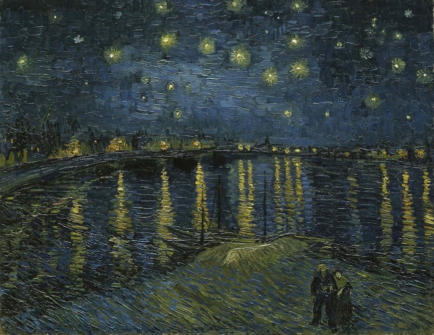 Vincent van Gogh, Starry Night over the Rhone, 1888, oil on canvas, 72 x 92 cm (Musée d'Orsay, Paris)