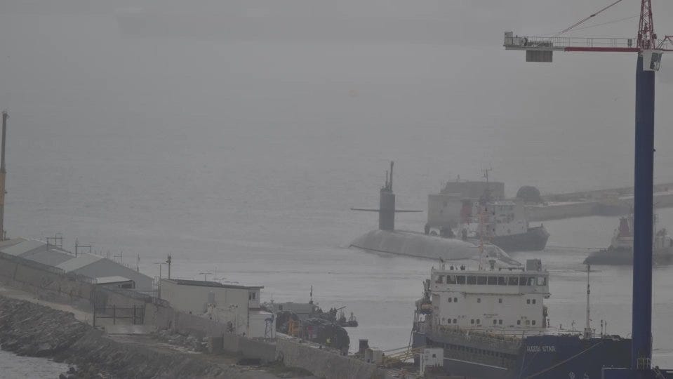 US Navy submarine departs Gibraltar following brief stopover US Navy submarine departs Gibraltar following brief stopover