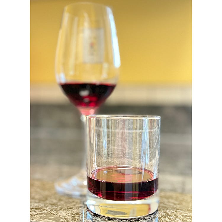 To test a hypothesis, I poured samples of Seméli Agiorgitiko into an 8-ounce tumbler and a Riedel "Wine Friendly" glass. Did the glass matter? Read on!