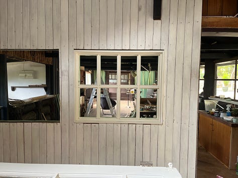 Three shots of windows being built