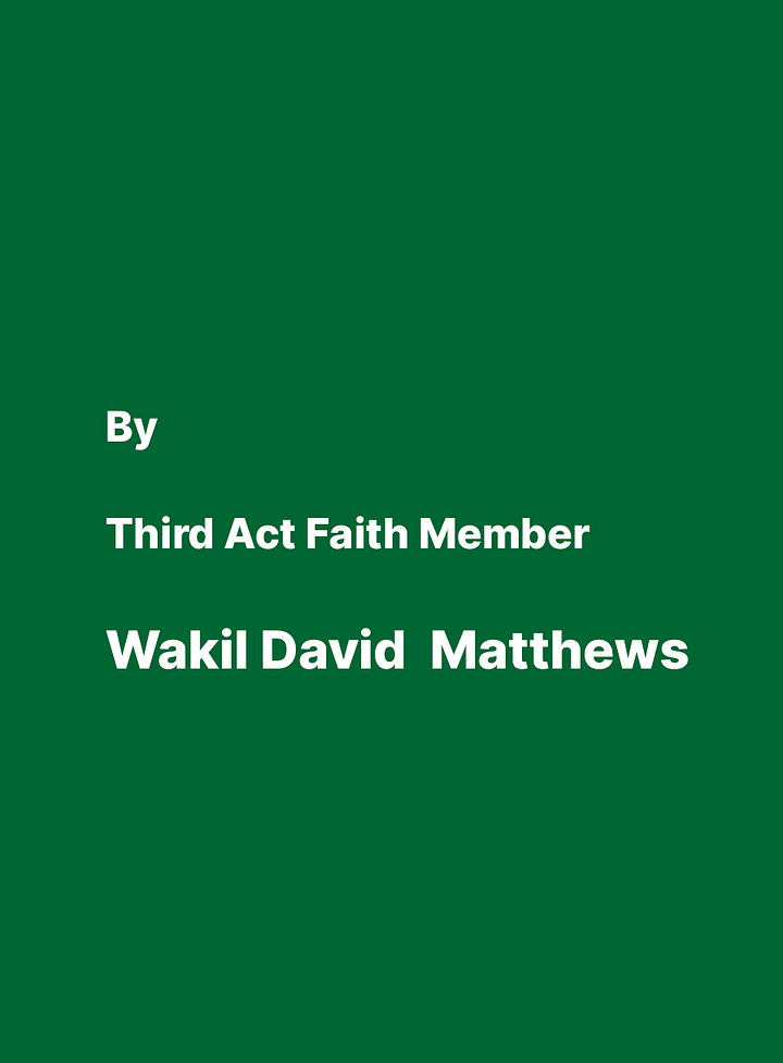 Photo of the letter's author Wakil David Matthews along with graphic image of the byline