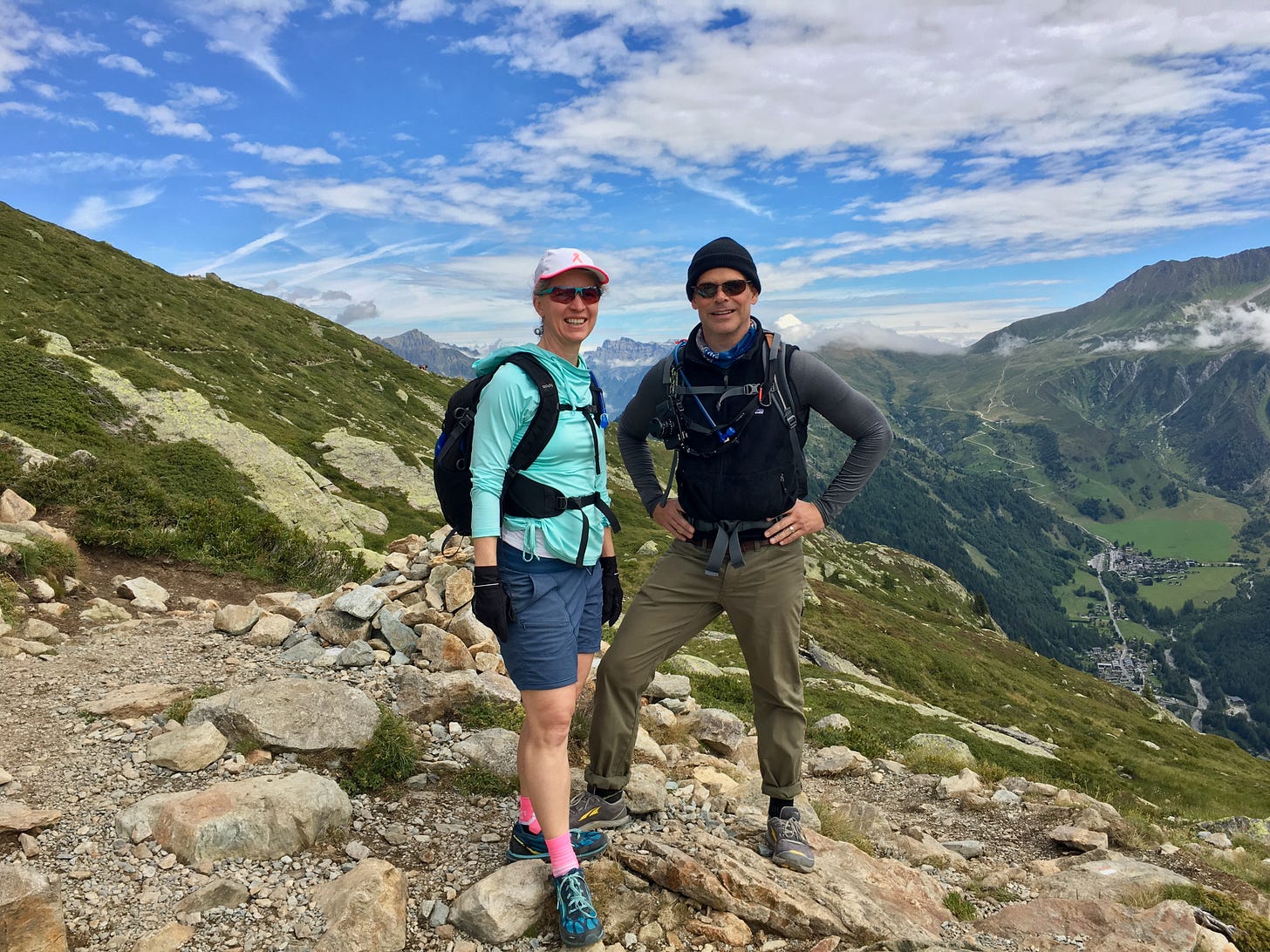 Amy and Chris up above Chamonix