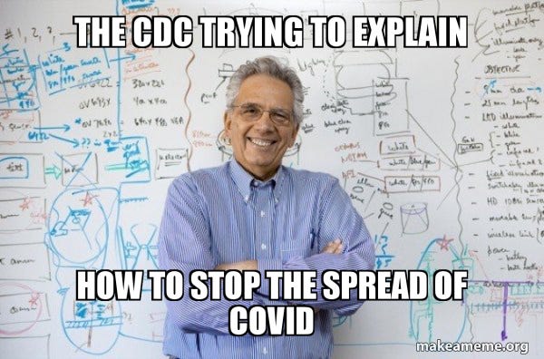 The CDC trying to explain how to stop the spread of COVID - Good Guy Professor Meme Generator The CDC trying to explain how to stop the spread of COVID - Good Guy Professor Meme Generator