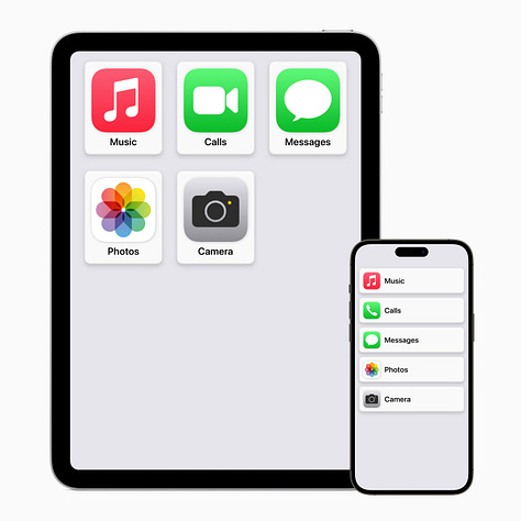 ภาพอธิบายการใช้งาน Accessibility feature จาก iOS ใหม่ ที่มาพร้อมกับปุ่มขนาดใหญ่ และหน้าจอขนาดใหญ่ให้กดได้ง่ายมากยิ่งขึ้น