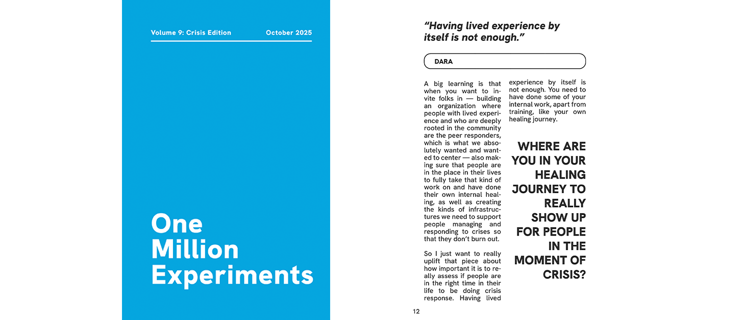 One Million Experiments Zine Cover and Single Page Excerpt One Million Experiments Zine Cover and Single Page Excerpt