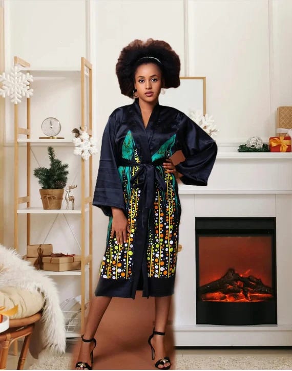 ガウンコート ALEXIA STAM kimono sleeve Robe Dress Midnight Blue Kimono-Robe Coat – DATURA