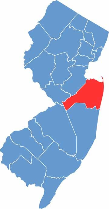 Monmouth County Map, New Jersey - US County Maps
