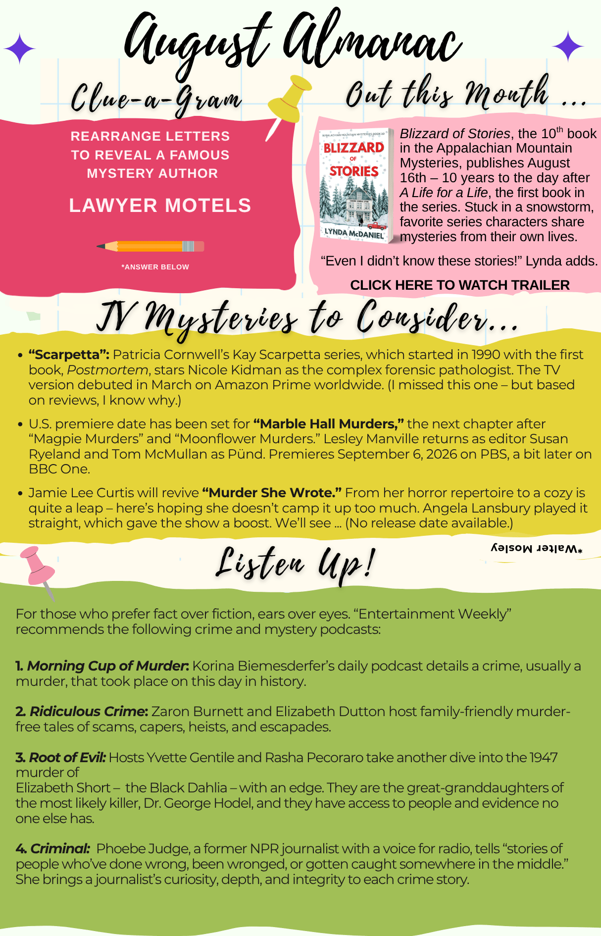 August Almanac of Mystery Trends