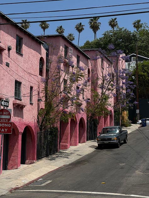 left & middle: houses in Echo Park; right: Erewhon - Silver Lake, LA