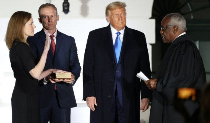 Clarence Thomas Swears In Amy Coney Barrett to the Supreme Court