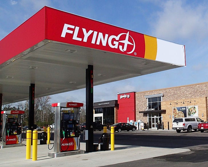 Flying J truck stop in Summerville, South Carolina Flying J truck stop in Summerville, South Carolina