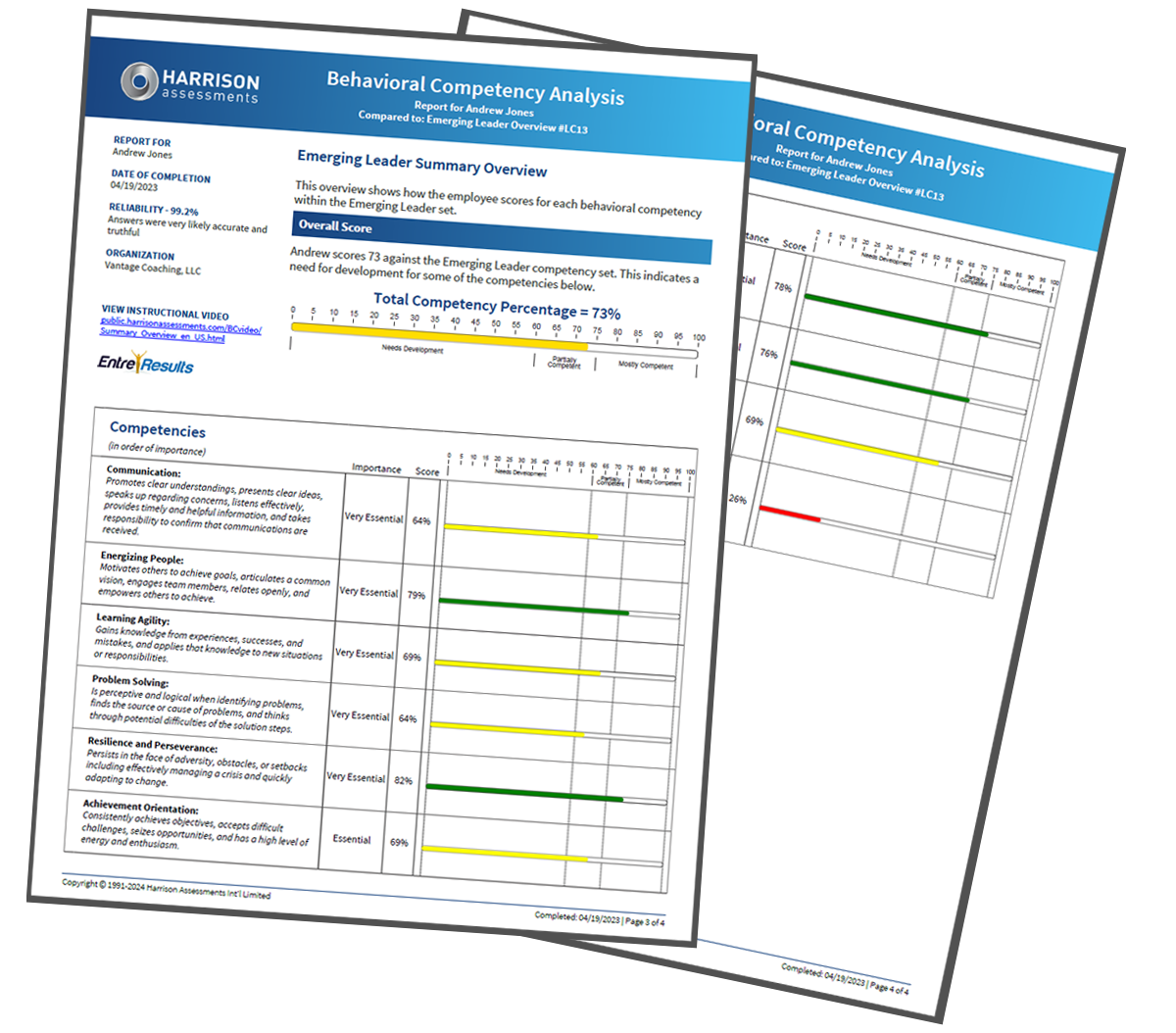 sample image of a Harrison Assessment report