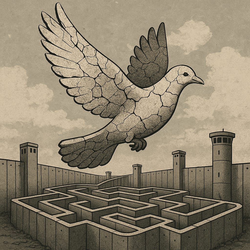 Dove Above a Concrete Maze