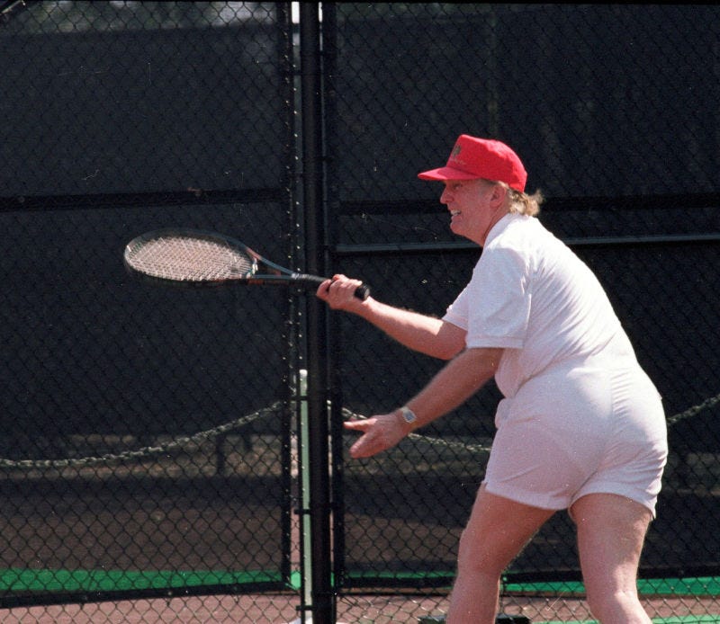 Just a picture of Donald Trump playing tennis... : r/pics