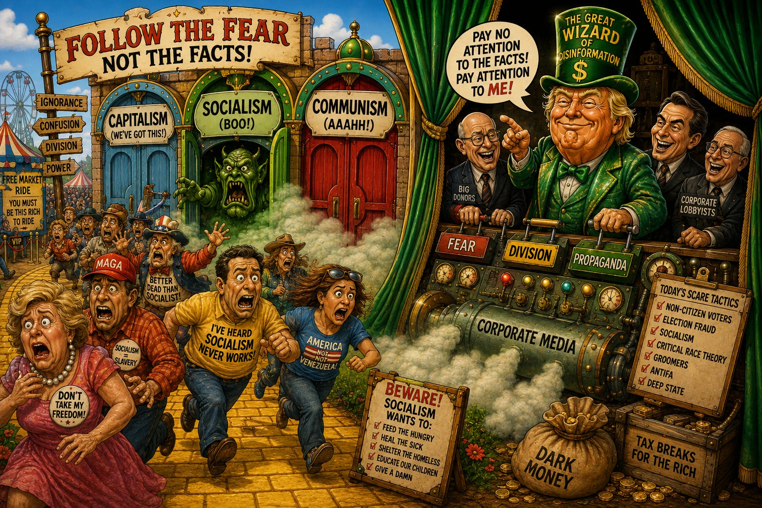Capitalism, Socialism, Communism — Oh My! How Corporate Propaganda Invented Your Fear of Democratic Socialism