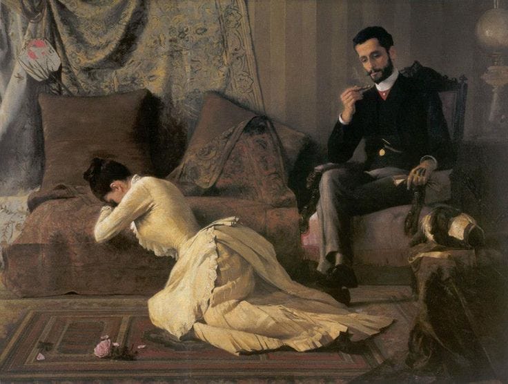 A Lovers' Quarrel 1887 by French Painter Henri Gervex 1852-1929