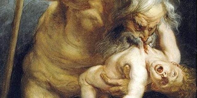 Why did Cronus swallow his children, and what does it signify?
