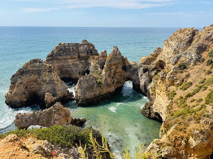dramatic cliffs along the sea