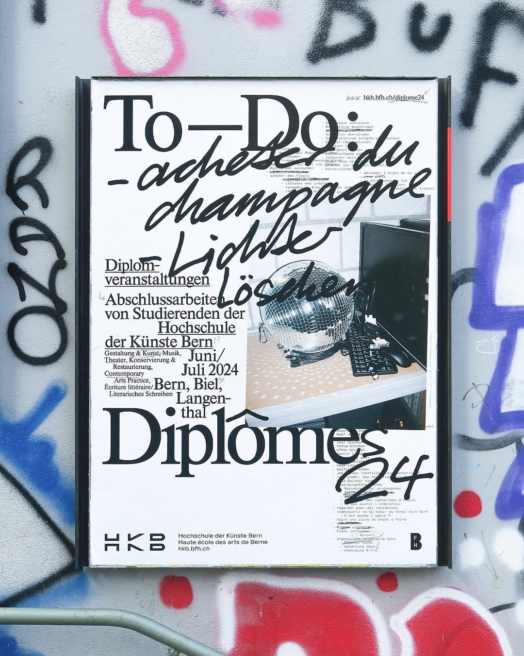 Jonas Bader – Cyrill Heinen / [internship at] Atelier HKB, To-Do: HKB Diplomkampagne 24, HKB Viskom, HKB Bern, 2024 [Typographic Poster Design Inspiration]