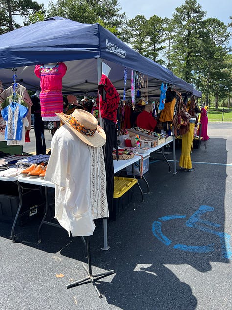 pcitures of various mexican food and vendors at the Sacred Heart of Jesus Church in Anniston Alabama annual festival