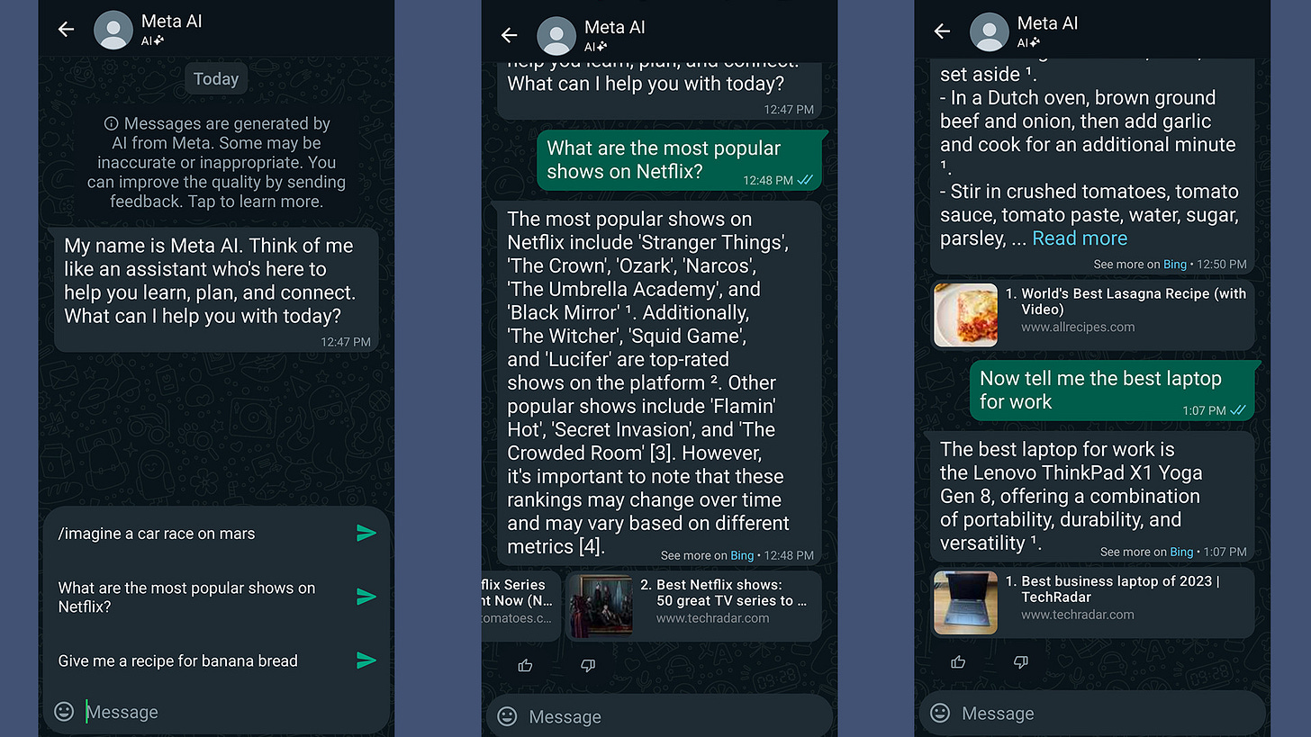 WhatsApp AI Assistant making recommendations WhatsApp AI Assistant making recommendations