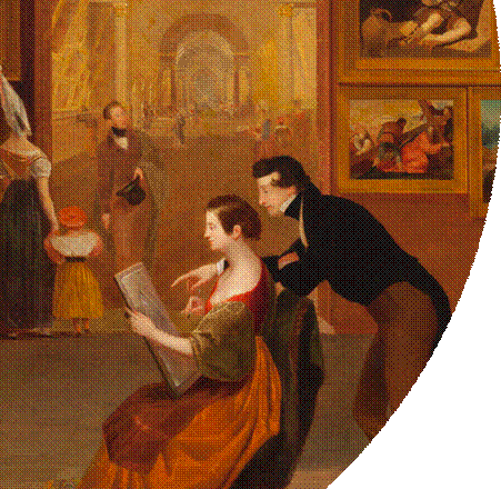 A painting of two people in a museum

AI-generated content may be incorrect.